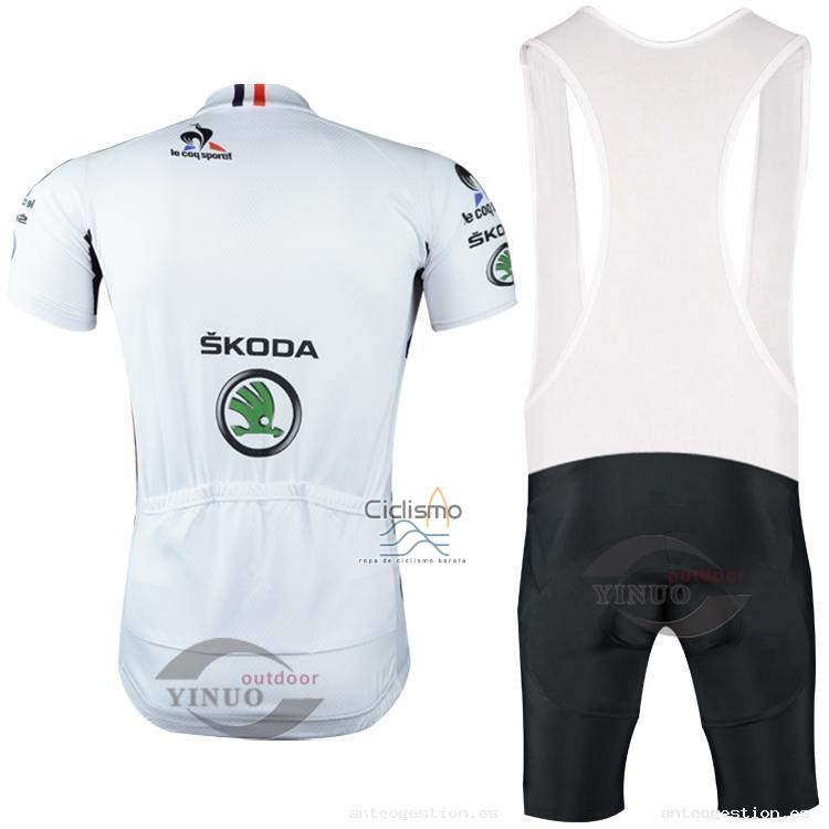 Tour DE Francia Ropa Ciclismo Culotte Corto 2015 Hombre Mangas Cortas Blanco